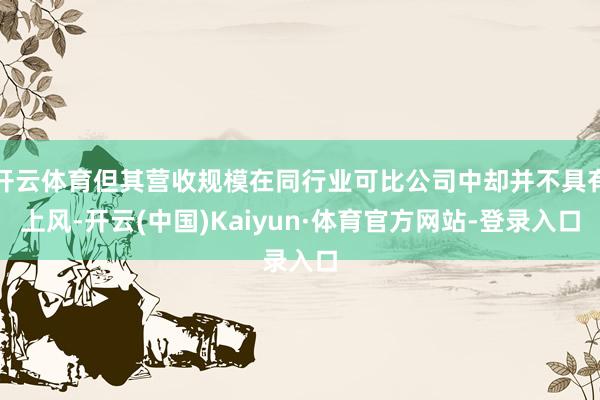 开云体育但其营收规模在同行业可比公司中却并不具有上风-开云(中国)Kaiyun·体育官方网站-登录入口