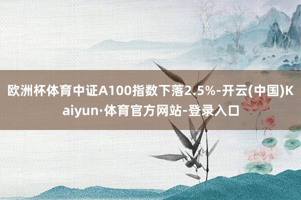 欧洲杯体育中证A100指数下落2.5%-开云(中国)Kaiyun·体育官方网站-登录入口