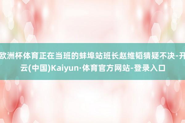 欧洲杯体育正在当班的蚌埠站班长赵维韬猜疑不决-开云(中国)Kaiyun·体育官方网站-登录入口