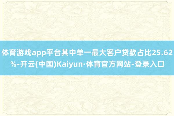 体育游戏app平台其中单一最大客户贷款占比25.62%-开云(中国)Kaiyun·体育官方网站-登录入口