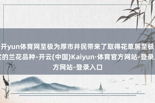 开yun体育网至极为厚市井民带来了取得花草展至极金奖的兰花品种-开云(中国)Kaiyun·体育官方网站-登录入口