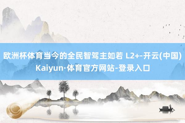 欧洲杯体育当今的全民智驾主如若 L2+-开云(中国)Kaiyun·体育官方网站-登录入口