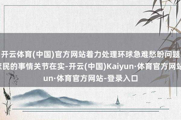 开云体育(中国)官方网站着力处理环球急难愁盼问题；波及老庶民的事情关节在实-开云(中国)Kaiyun·体育官方网站-登录入口