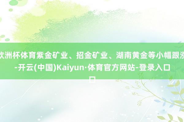 欧洲杯体育紫金矿业、招金矿业、湖南黄金等小幅跟涨-开云(中国)Kaiyun·体育官方网站-登录入口