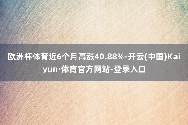 欧洲杯体育近6个月高涨40.88%-开云(中国)Kaiyun·体育官方网站-登录入口
