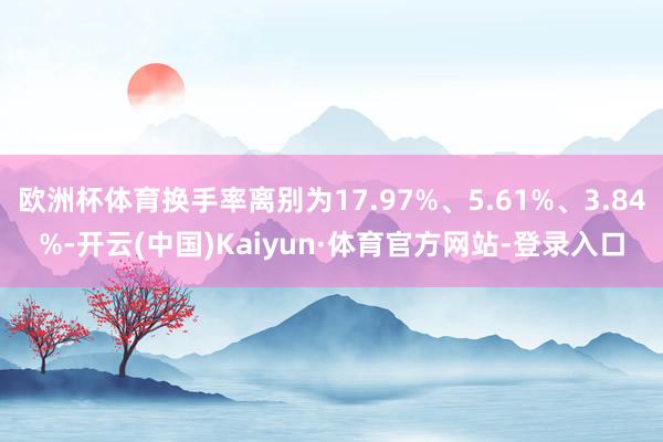 欧洲杯体育换手率离别为17.97%、5.61%、3.84%-开云(中国)Kaiyun·体育官方网站-登录入口