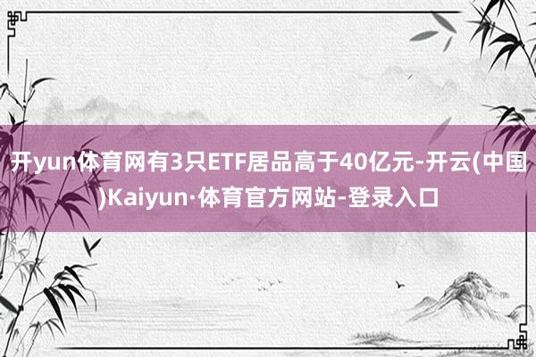 开yun体育网有3只ETF居品高于40亿元-开云(中国)Kaiyun·体育官方网站-登录入口