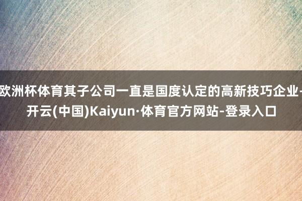 欧洲杯体育其子公司一直是国度认定的高新技巧企业-开云(中国)Kaiyun·体育官方网站-登录入口