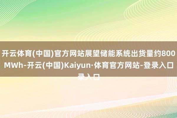 开云体育(中国)官方网站展望储能系统出货量约800MWh-开云(中国)Kaiyun·体育官方网站-登录入口