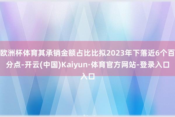 欧洲杯体育其承销金额占比比拟2023年下落近6个百分点-开云(中国)Kaiyun·体育官方网站-登录入口